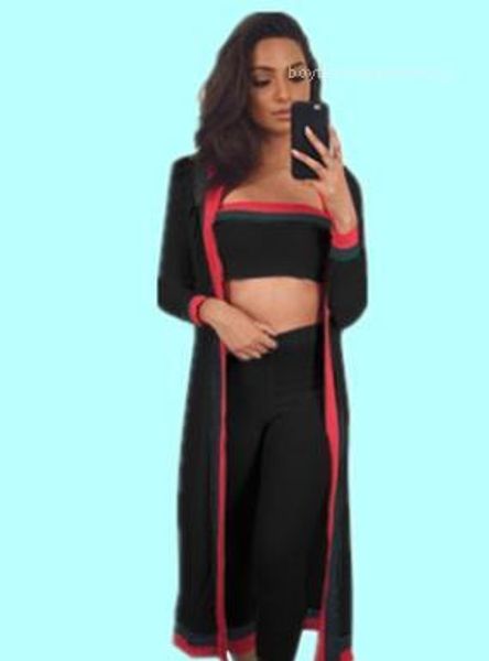 

suits 3pcs spring cardigans strapless pants clothing set outfits women fall autumn, Gray