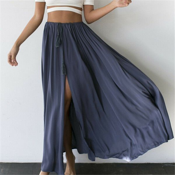 

solid womens chiffon swimsuit bottom cover up wrap skirt, Blue;gray