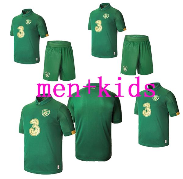 

2020 ireland soccer jersey home republic of ireland national team thailand quality uniforms muller clark kids kit football shirt, Black