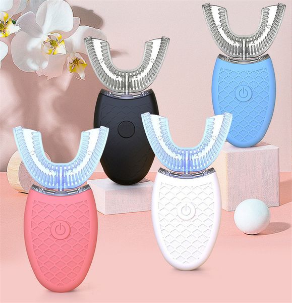 

360 degrees nano electric toothbrush blue light fully automatic ultrasonic wave waterproof u type tooth brush usb charging personal care