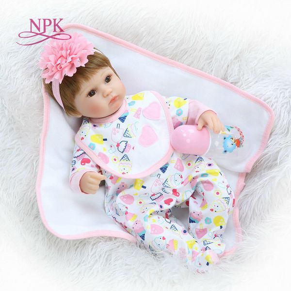 

npk latest new 43cm silicone reborn boneca realista fashion baby dolls for princess children birthday gift bebes reborn dolls t200209