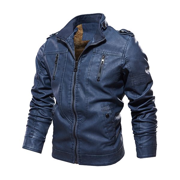 

leather jackets men 2019 winter pu jacket coats thick fleece warm leather coat brand men's clothes street vintage jacket costume, Black;brown
