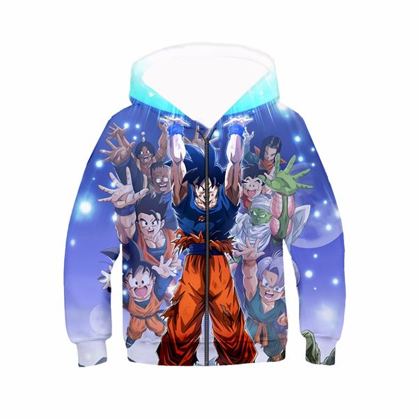 

plstar cosmos dragon ball z 3d hoodies goku print sweatshirts kids coat hoodie boys hoodie anime cartoon hooded casual jacket, Black