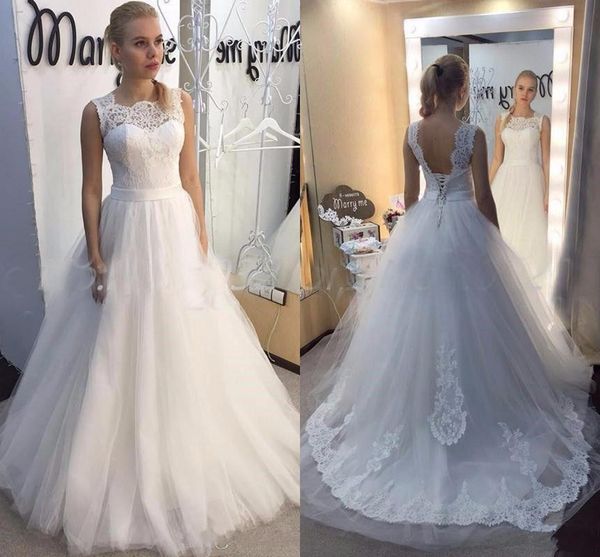 

White A Line Beach Wedding Dress Sexy Backless Lace Country Wedding Dresses Cheap Floor Length Wedding Gowns Vintage Berta Bridal Plus Size