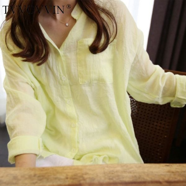 

2020 summer new womens linen mesh thin girl female breathable chic minimalism korea preppy style plus size shirt blouse e076, White