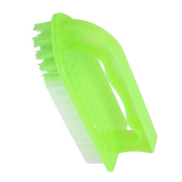 

green yellow plastic handle clothes shoes cleaning brushes