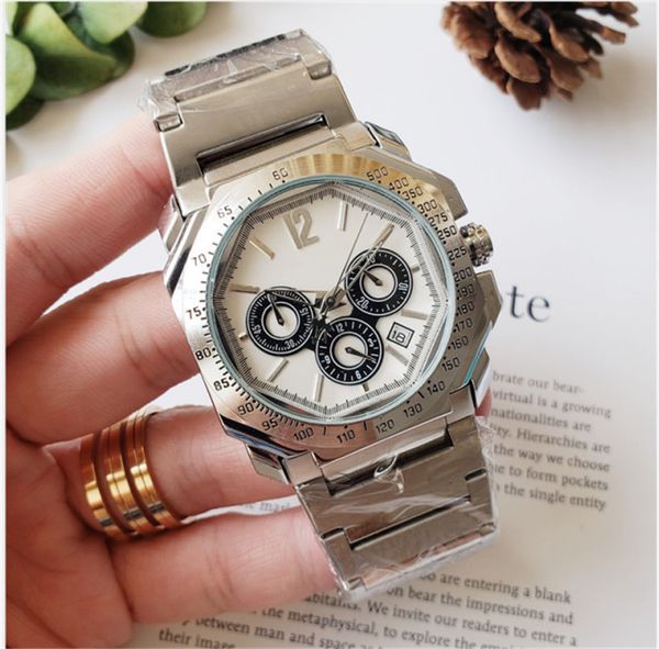 

luxe mens classic watches 42mm fashion stainless steel quartz movement men's waterproof casual watch clock wristwatches 05, Slivery;brown