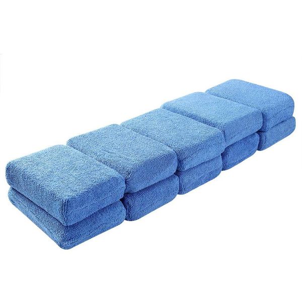 

wax applicator pads - pack 0f 10 car detailing sponges washable soft foam application pads for polish (blue