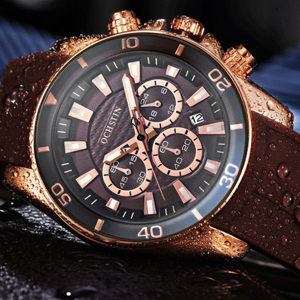 

ochstin luxury brand men quartz watch fashion man business wrist watches waterproof mens wristwatch relogio masculino gifts, Slivery;brown