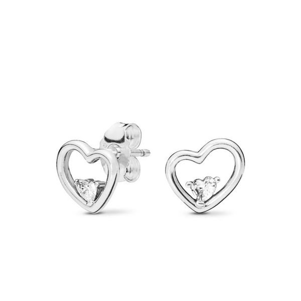 

pe111 пандора серьги серебро кокетливым сердечком один 925s из чистого серебра горячая распродажа мода атмосфера для любовника на день рожде, Golden;silver