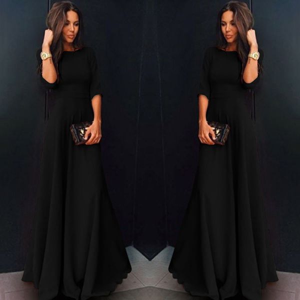 

осень зима плюс размер vintage lace midi платья женщин элегантный bodycon black maxi платье партии с длинным рукавом runway vestidos, Black;gray