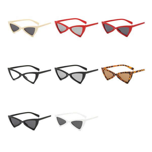 

модные женские индивидуальные солнцезащитные очки с перевернутым треугольником солнцезащитные очки анти-уф очки кошачий глаз очки очки солнц, White;black
