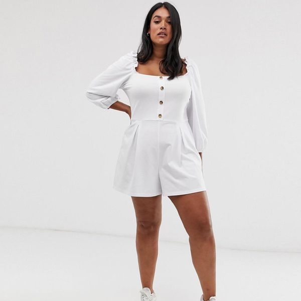 

plus size v neck three quarter sleevecotton bodysuit women wear slim short cotton knitted bodycon bandage jumpsuit, Black;white