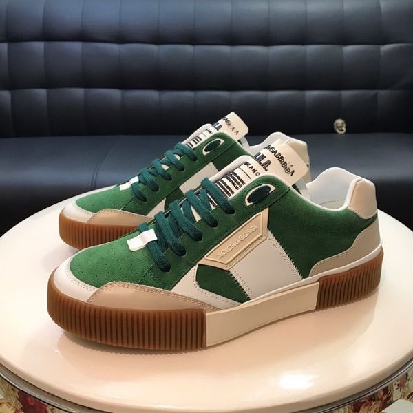 

new luxury designer fashion men casual shoes sneaker trainers leather platform genuine leather flat shoes, Black