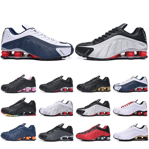 

new classic shox r4 og running shoes for men women zapatillas hombre breathable leather mens trainers designer athletic sneakers us 5.5-12