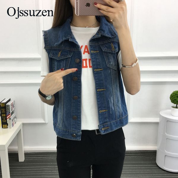 

fashion waistcoat for women scratched denim vest spring female autumn casual vest plus size jeans women's 5xl sleeveless coat, Black;white