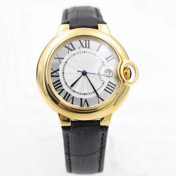 

3-pin watch 36mm 42mm date quartz movement balloon men watches tick movement model stainless steel battery watches 17, Slivery;brown