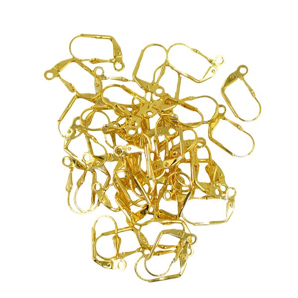 

50pcs flower leverback earring wire coil jewelry finding gold, Blue;slivery