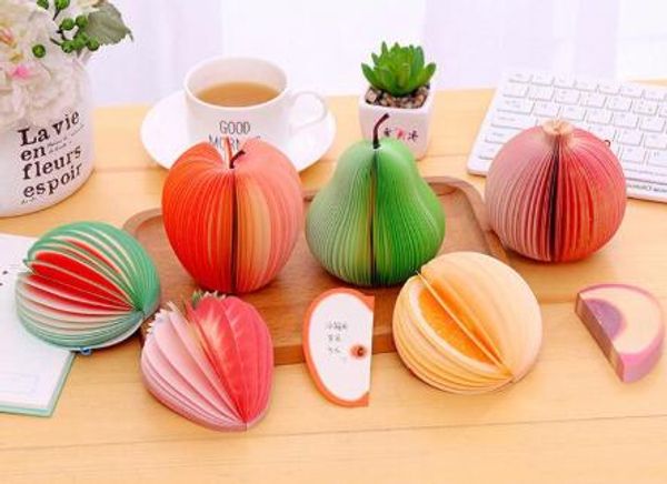 Taccuino con note appiccicose in carta 3D a forma di frutta creativa