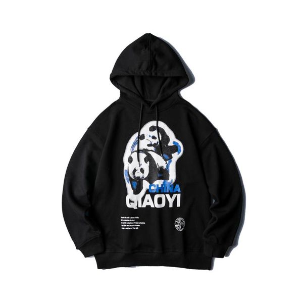 

wu navigation couples hoodie men's fashion hip hop hooded loose-fit spring and autumn korean-style trend chic popular brand ins, Black