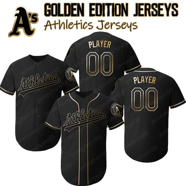 

Oakland Custom Athletics Jerseys Golden Edition Matt Chapman Jersey Marcus Semien Khris Davis Josh Phegley Rickey Henderson Hunter Brooks