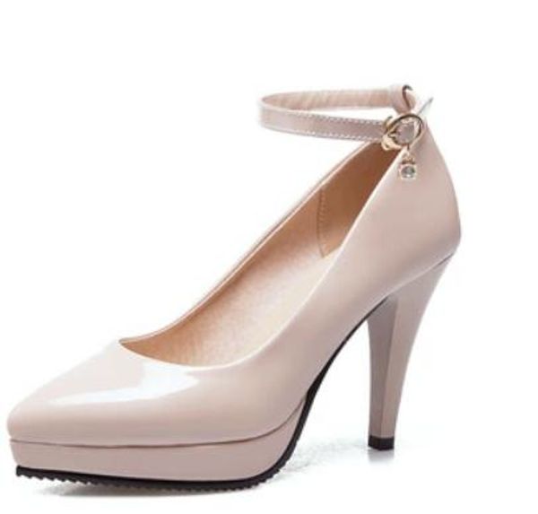 

women's shoes in spring and autumn high fine heel pointed end @84, Black