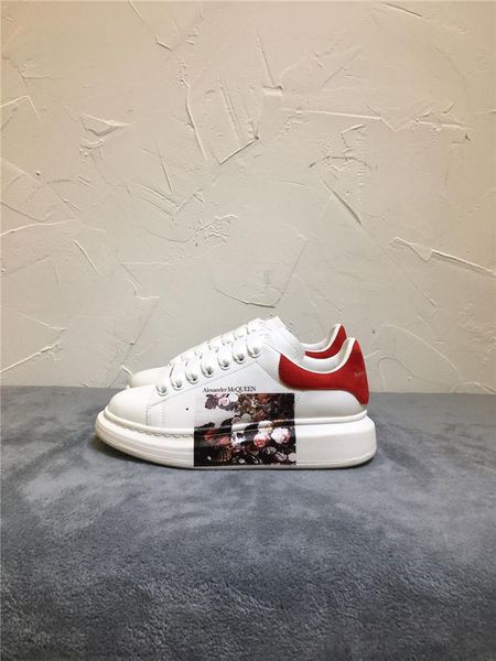 

new high-end brand 3d printing couple white shoes lace-up printing fashion casual sports shoes shoes 01, Black