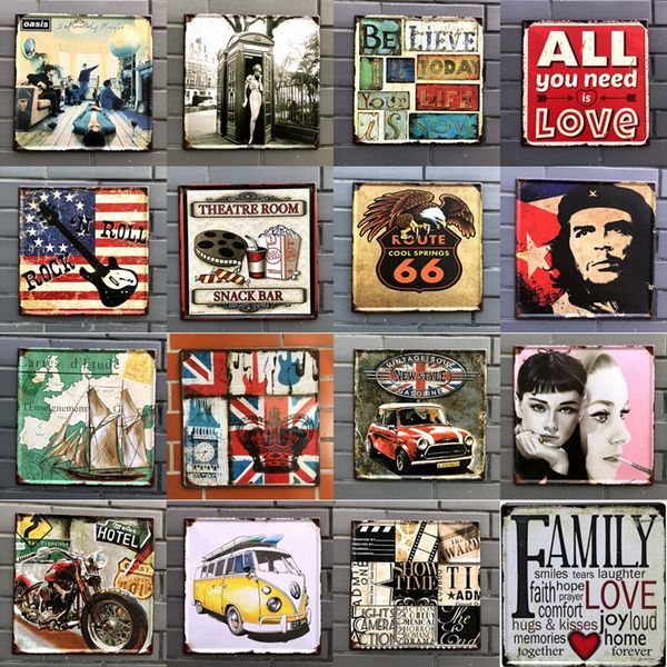 

12x12inch tin wall sign funny painting 24 styles vintage metal plaque decoration warning sign hanging artwork poster for bar cafÃ© park