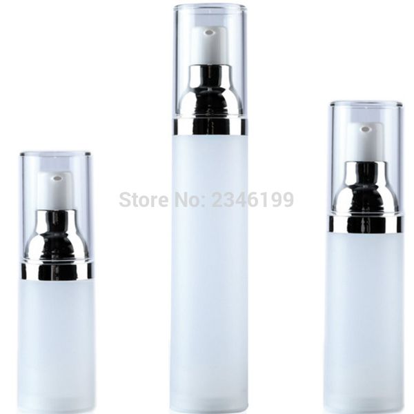 

empty airless bottle 20ml 30ml plastic airless pump white 50ml plastic bottle cosmetic emulsion lotion pump 30pcs/lot