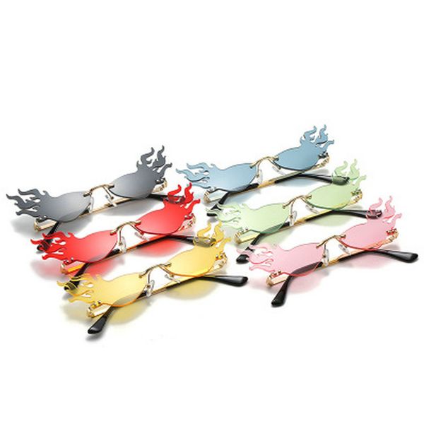 

firewave очки 2020 новая мода огонь волна солнцезащитные очки женщины мужчины rimless flame солнцезащитные очки очки luxury design узкий sha