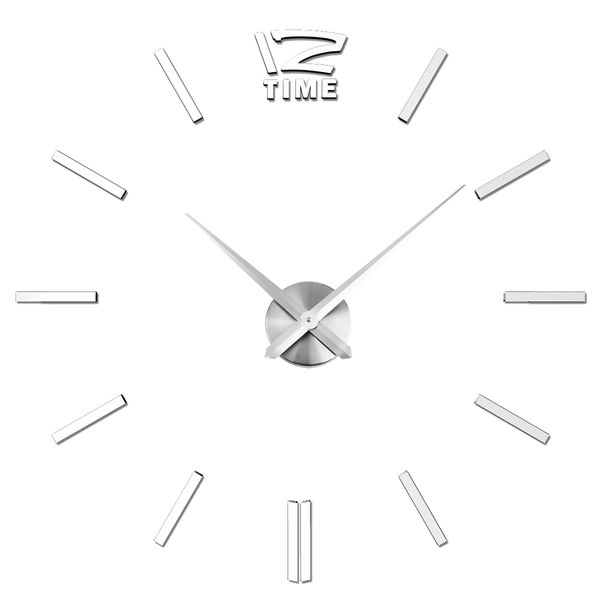 

large diy wall clock 3d mirror effect stickers home decor