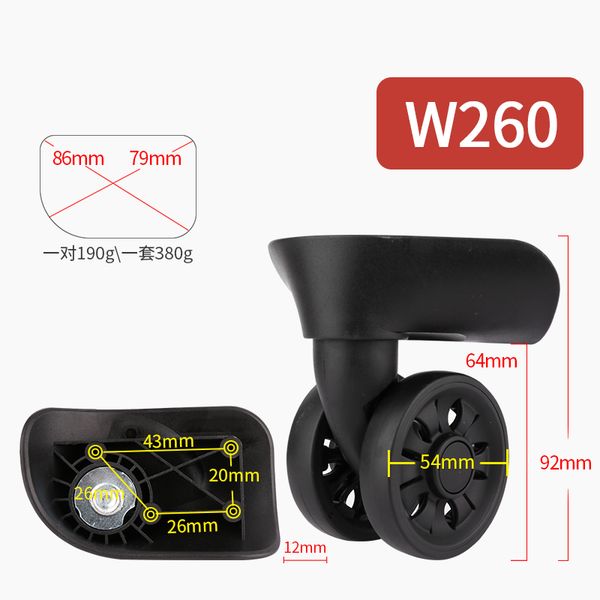 

luggage universal wheel accessories wheel travel luggage pulley aircraft maintenance 18/30 inch replacement, Black