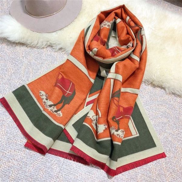 

19fw luxurious brands design h letters wool scarf women men fashion shawl tippet cashmere lady scarves, Blue;black