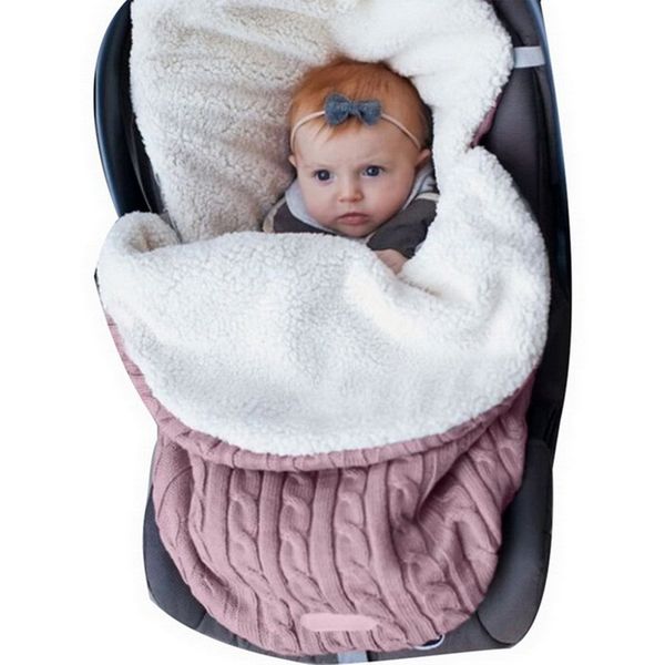 

baby sleeping bag baby thickening plus velvet knit warm sleeping bag wool stroller sleeping bag infant stroller sleep footmuff