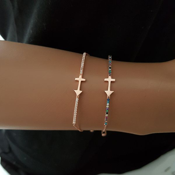 

cuff sagittarius bracelet horoscope star sign 925 silver roese gold zodiac, White