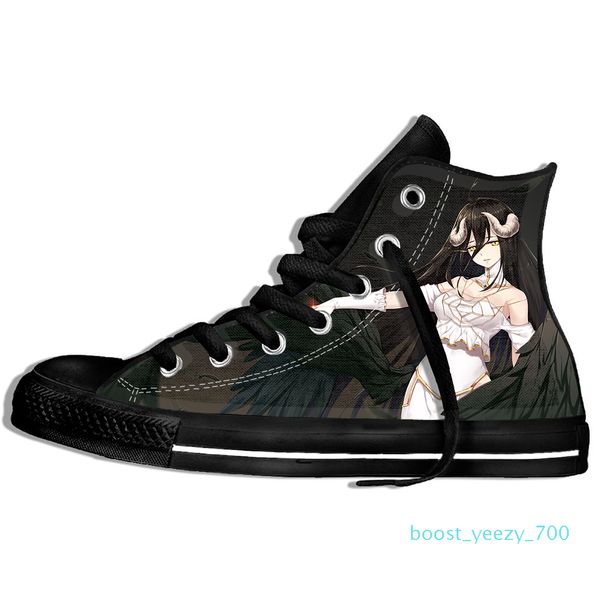 

custom image printing sneakers arrival popular anime overlord ii men/harajuku style plimsolls canvas breathable walking flat b70, Black