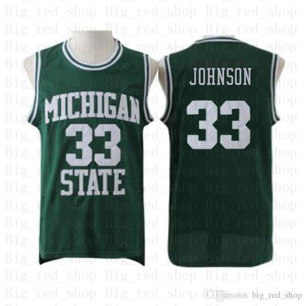 

ncaa michigan state spartans 33 earvin johnson green white college 33 larry bird high school basketball jersey 3699, Black;red