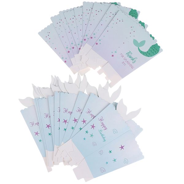 

12pc mermaid party under the sea mermaid tail goodie popcorn box baby shower kids birthday party supplies favors gifts treat box