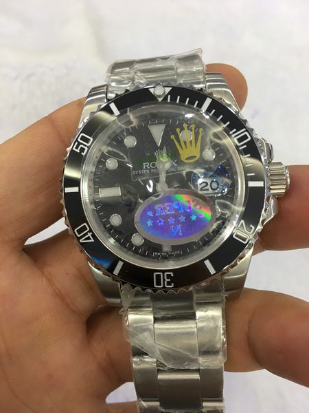 

u1 factory mens automatic 2813 glidelock clasp watches sapphire watch black ceramic bezel sub dive men sport perpetual 116610ln wristwatches, Slivery;brown