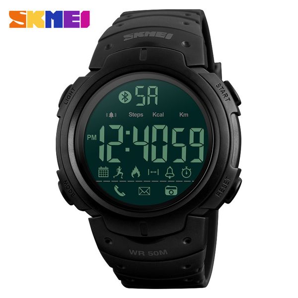 

skmei men's smart watch rand fashion sport clock pedometer remote camera calorie bluetooth smartwatch reminder digital watch t190709, Slivery;brown