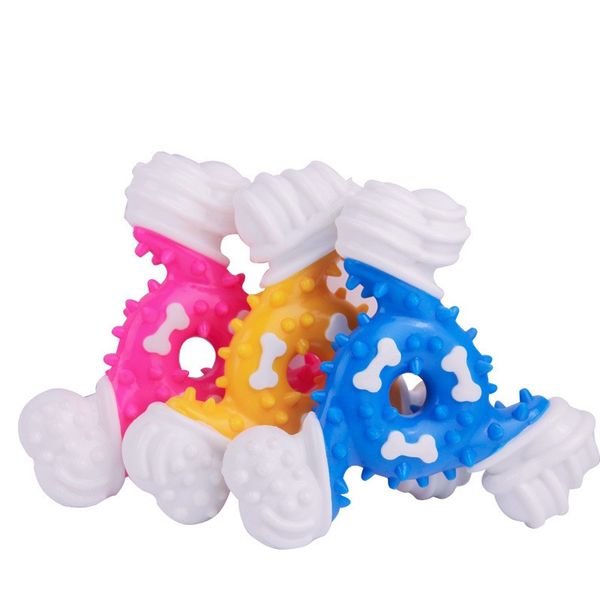 

doggy deep cleaning tooth toy pets three leaves darts playthings multi colors tpr pet dog toys creative 7 1bg l1