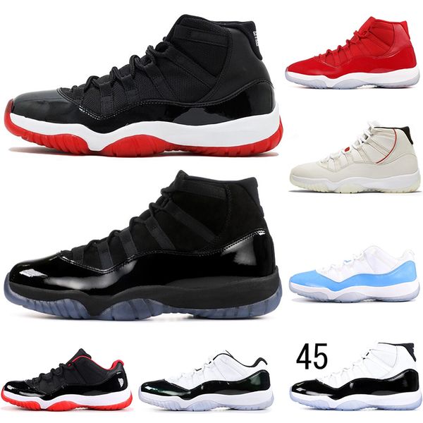 

concord 45 xi 11s men basketball shoes platinum tint gym red win like 96 mens designer shoes cap and gown 11s sport sneaker, White;red