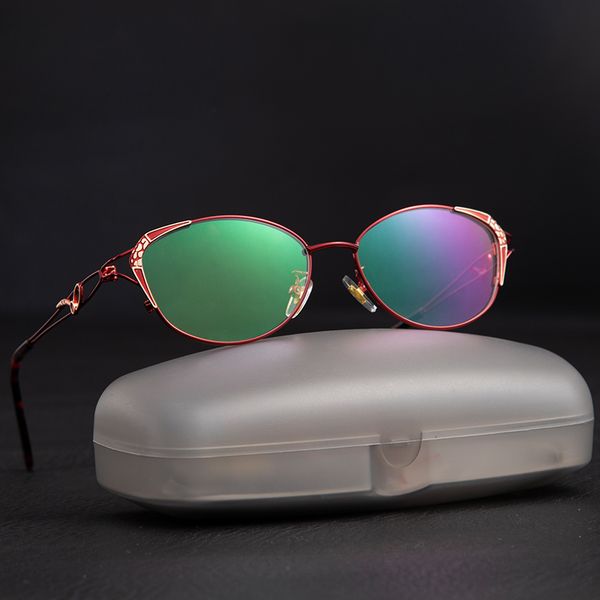 

titanium glasses frame women designer female vintage cat eye prescription eyeglasses red full myopia optical frames eyewear, Silver