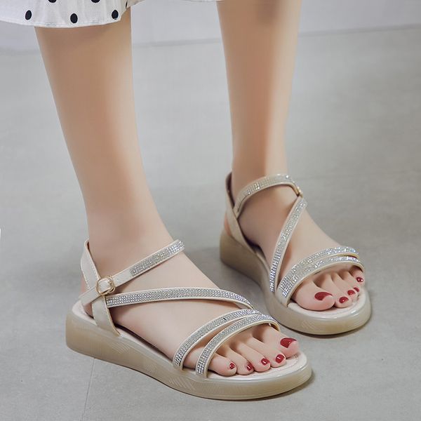 

soft clear heels all-match 2020 sandals black shoes for women med women's beige medium rhinestone fashion gladiator sandals