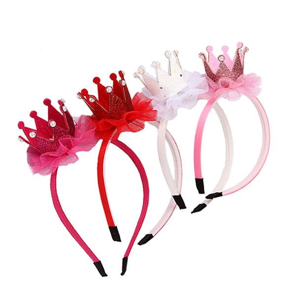 

kid baby cute crown hair hoop girl headband princess hair accessories for fashion birthday party carnival headwear, Slivery;white