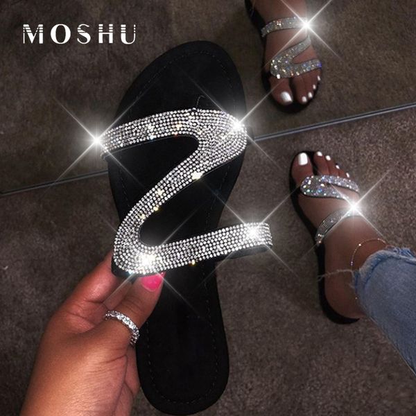 

women summer sandals female bling slide slippers shoes ladies sandals women beach shoes suede rhinstone sandalia feminina, Black