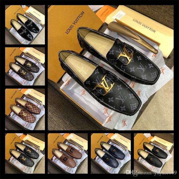 

a4 128 models men dress shoes red bottom loafers luxury party wedding shoes design black genuine leather suede dress shoes mens slip