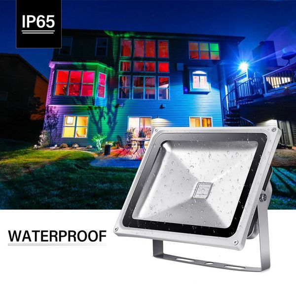 

rgb led прожектор с дистанционным управлением 30w 10w ip65 водонепроницаемый открытый свет потока красочный spotlight ландшафтное освещение