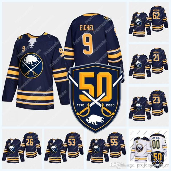 

Jeff Skinner 50th Anniversary Buffalo Sabres Jersey 9 Jack Eichel Henri Jokiharju Rasmus Dahlin Kyle Okposo Rasmus Ristolainen Montour