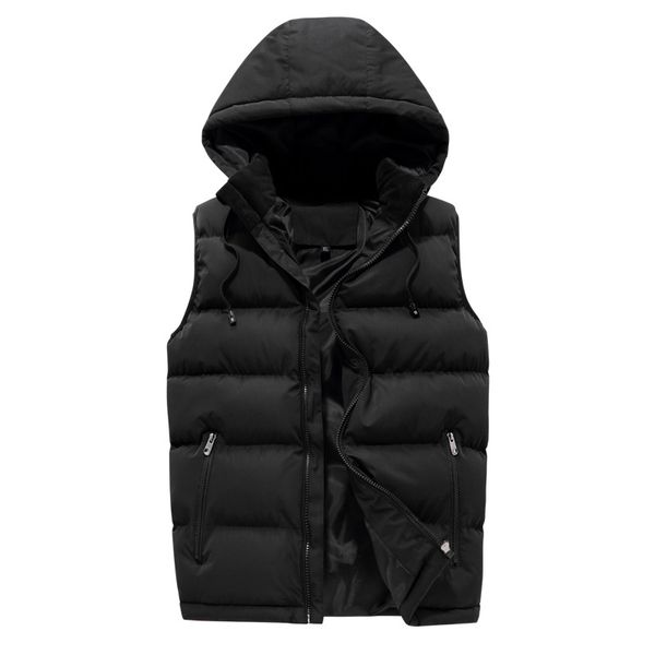 

ho fall and winter of 2018 men ma3 jia3 youth more warm vest fashion handsome eiderdown cotton vest, Black